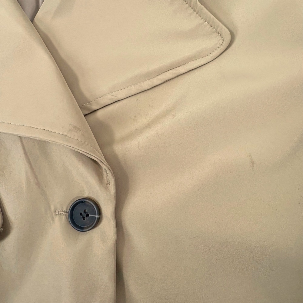 RSQ Cropped Trench Jacket Womens Medium Tan Double Breasted Belted Chic Utility - Picture 9 of 11